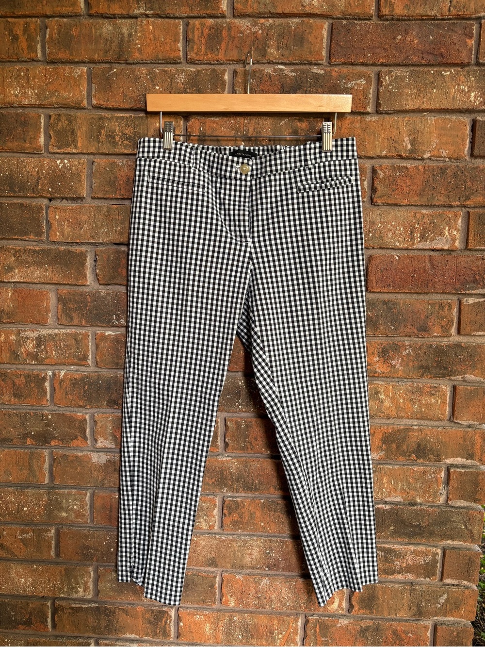 Ann Taylor Black and White Gingham Trousers